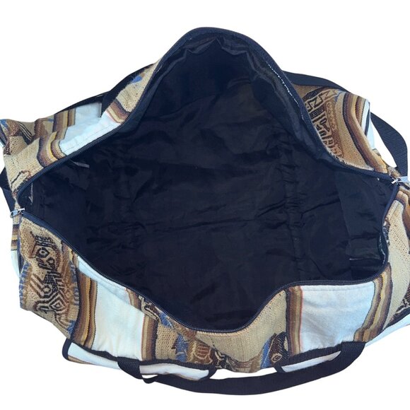 Handcrafted Peruvian Native Shoulder Strap & Multi Zip Pockets Duffel Bag Size L - Picture 8 of 12